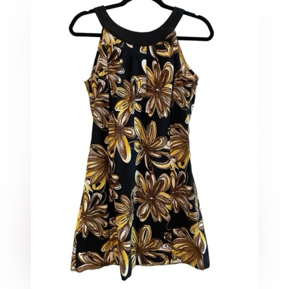 Jessica Howard black and gold floral midi dress